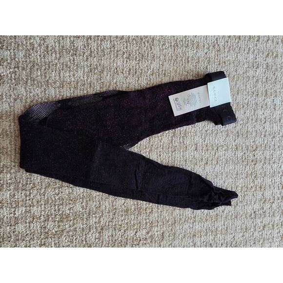 Gucci Black 2023 GG Logo Glitter Tights w/ Tags S sz - Picture 8 of 11